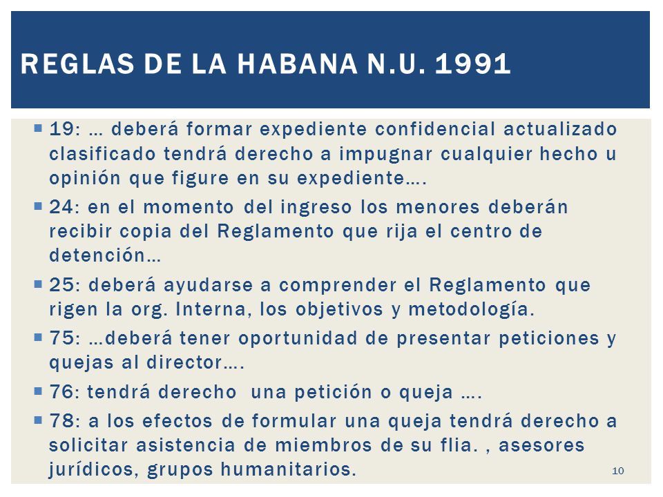 Reglas de la Habana N.U. 1991