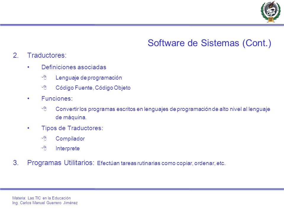Software de Sistemas (Cont.)