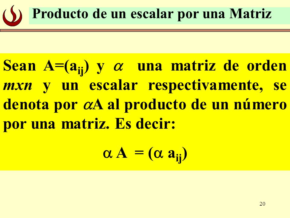 Producto de un escalar por una Matriz