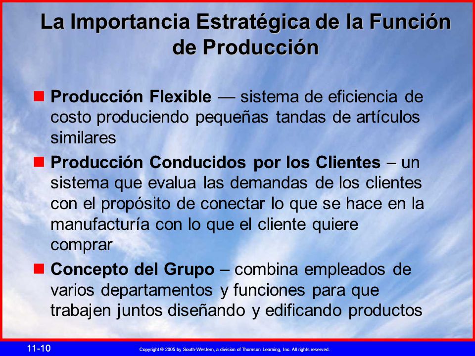 La Importancia Estratégica de la Función de Producción