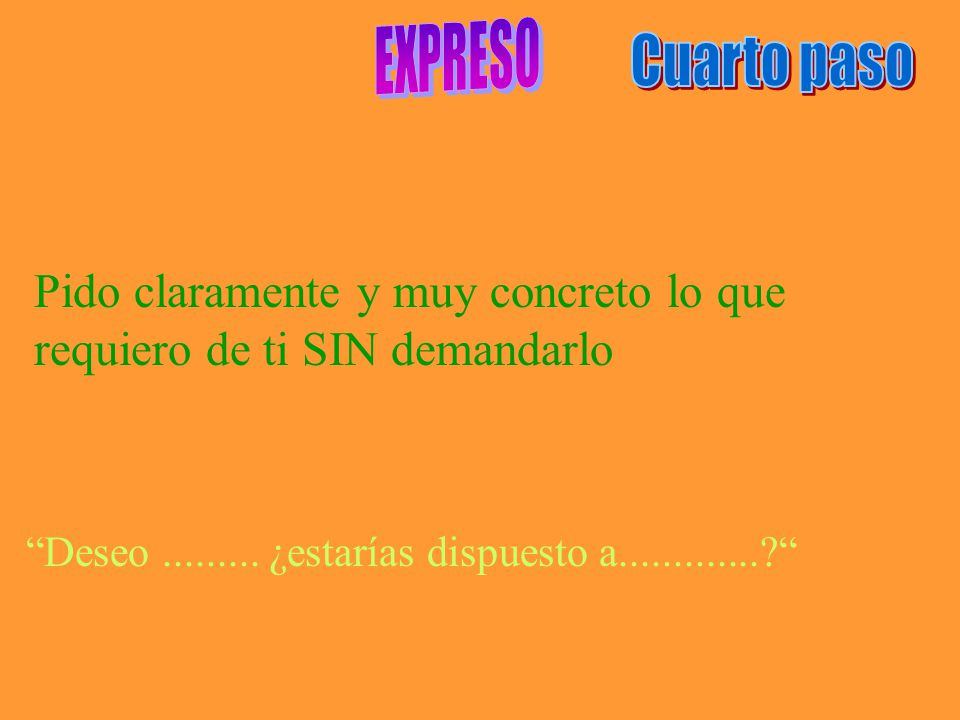 Pido claramente y muy concreto lo que requiero de ti SIN demandarlo