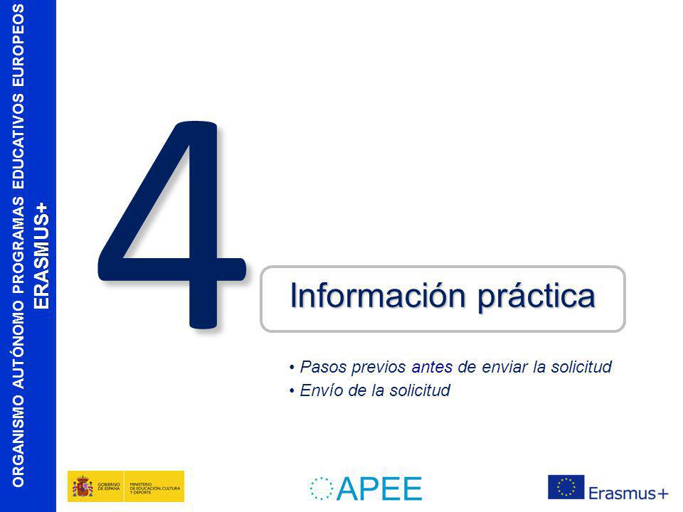 4 Información práctica Pasos previos antes de enviar la solicitud