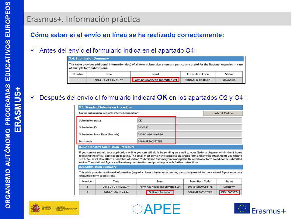 Cómo saber si el envío en línea se ha realizado correctamente: