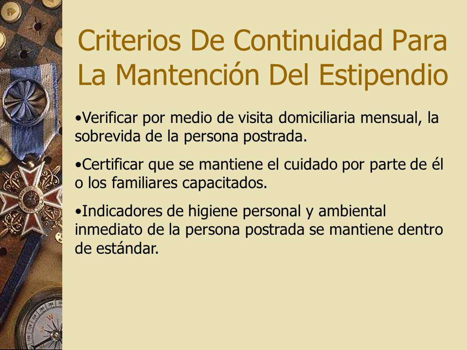 Criterios De Continuidad Para La Mantención Del Estipendio