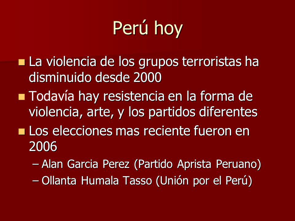 Perú hoy La violencia de los grupos terroristas ha disminuido desde