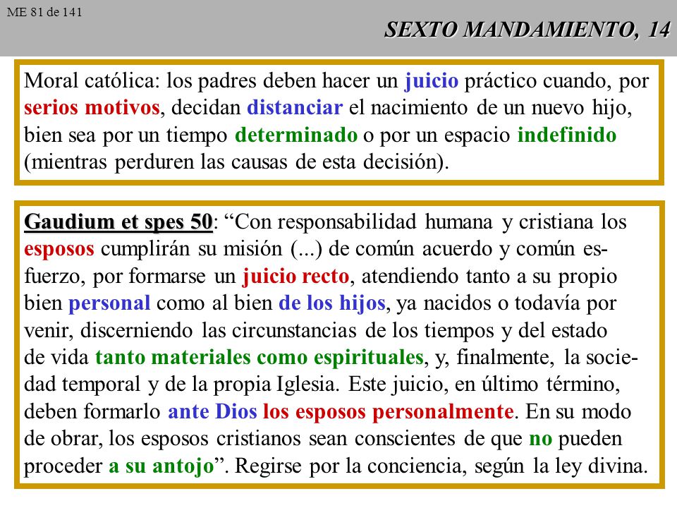 Moral católica: los padres deben hacer un juicio práctico cuando, por