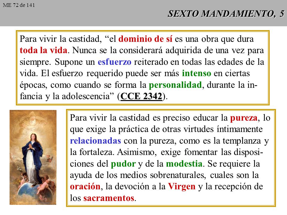 Para vivir la castidad, el dominio de sí es una obra que dura