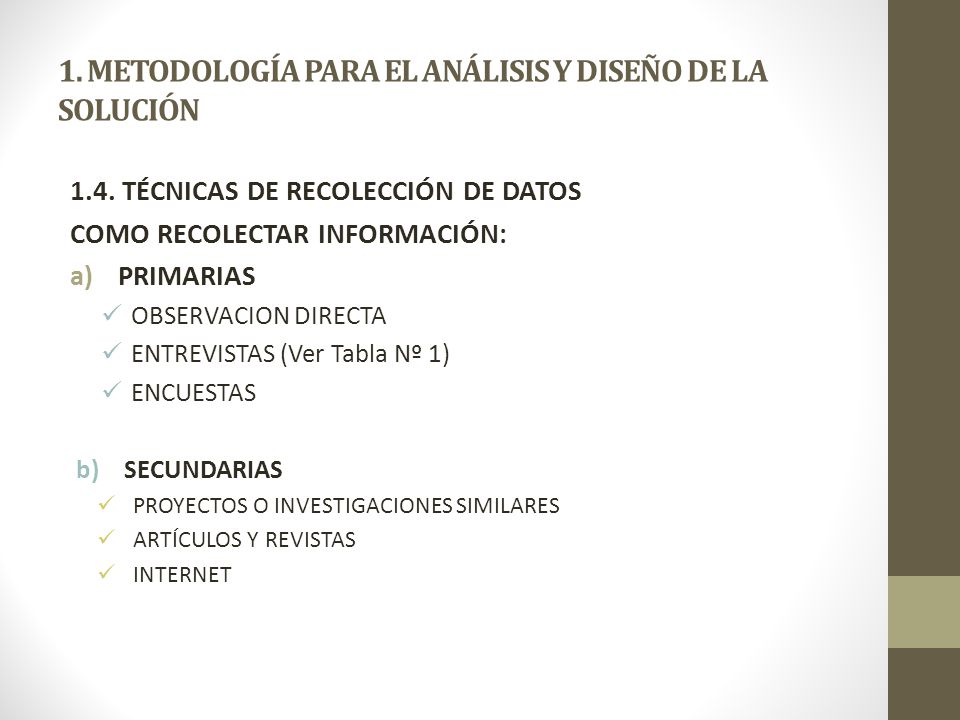 1. METODOLOGÍA PARA EL ANÁLISIS Y DISEÑO DE LA SOLUCIÓN