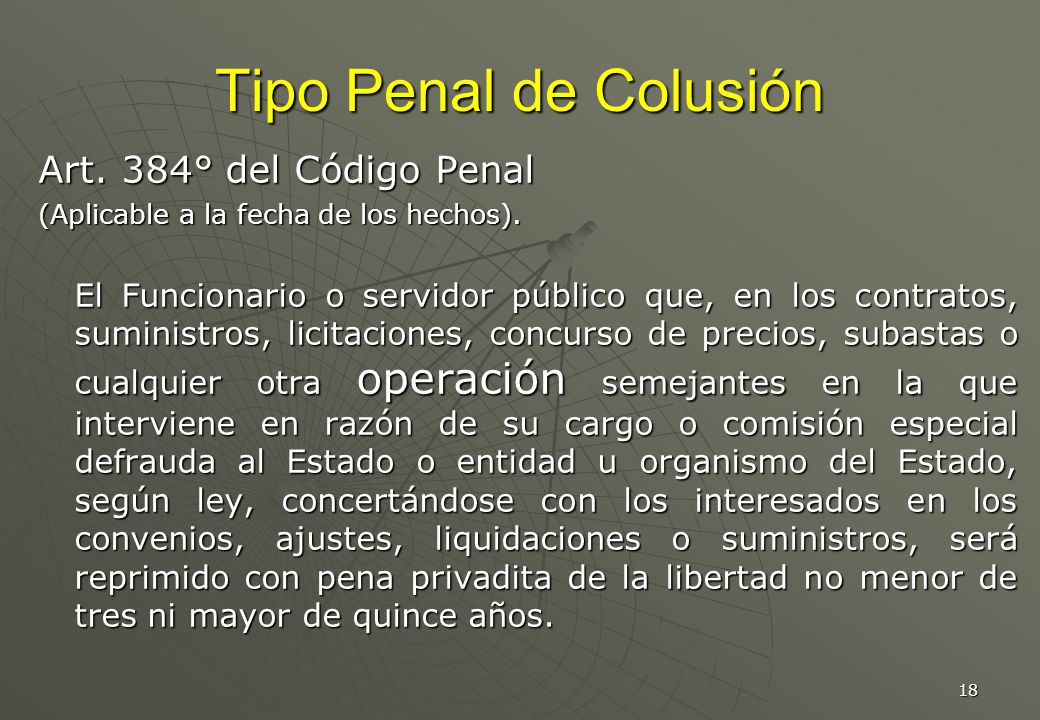 Tipo Penal de Colusión Art. 384° del Código Penal