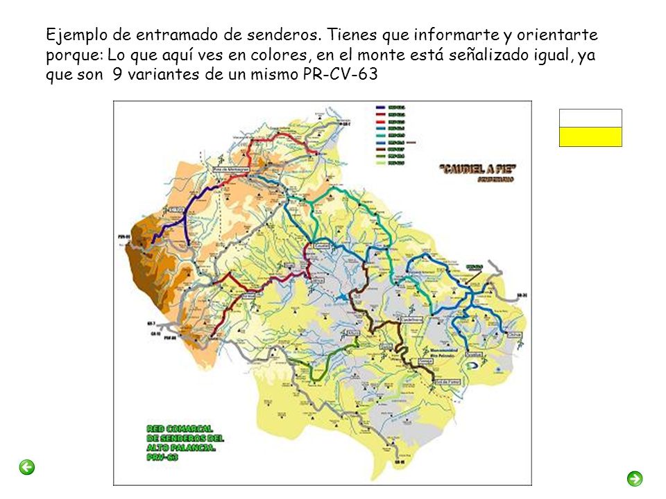 Ejemplo de entramado de senderos