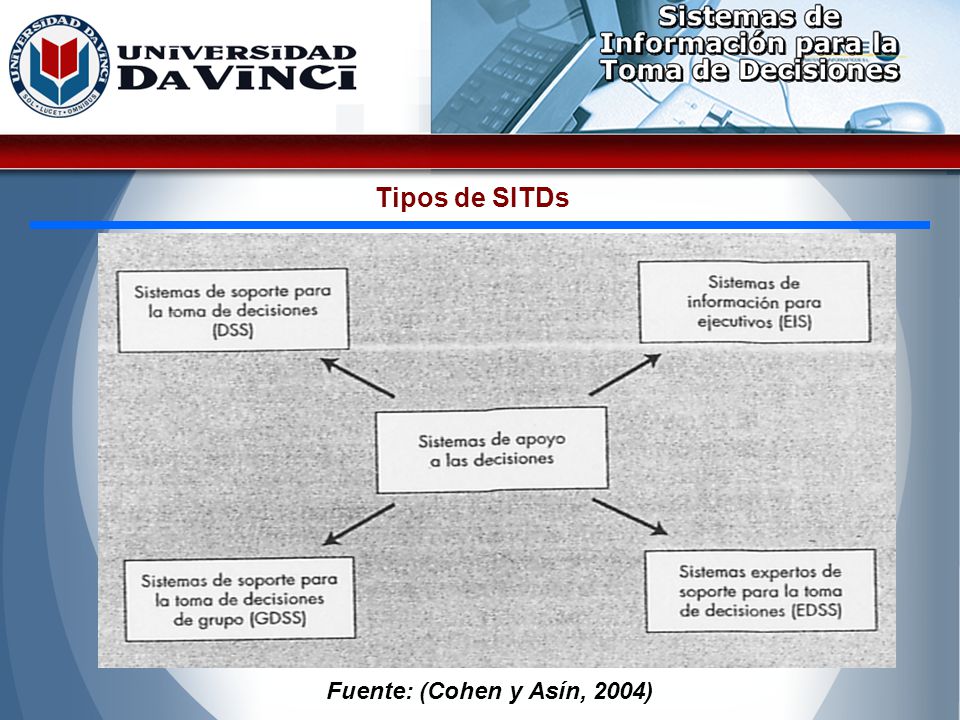Tipos de SITDs Fuente: (Cohen y Asín, 2004)