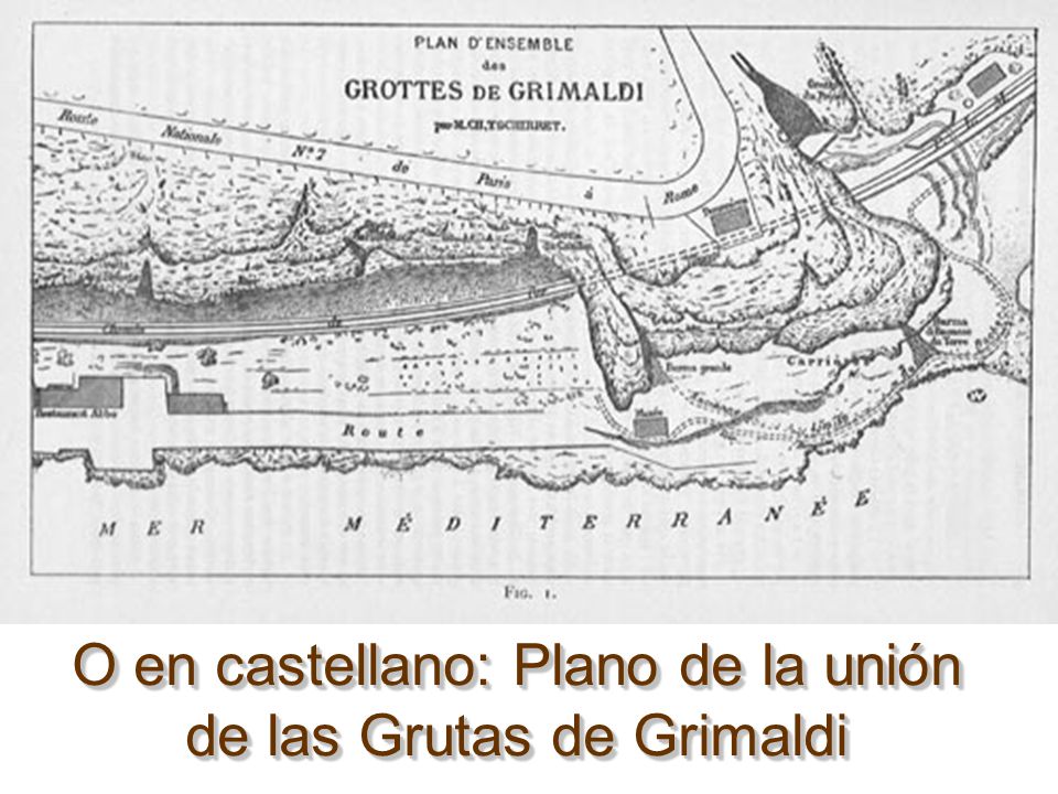 O en castellano: Plano de la unión de las Grutas de Grimaldi