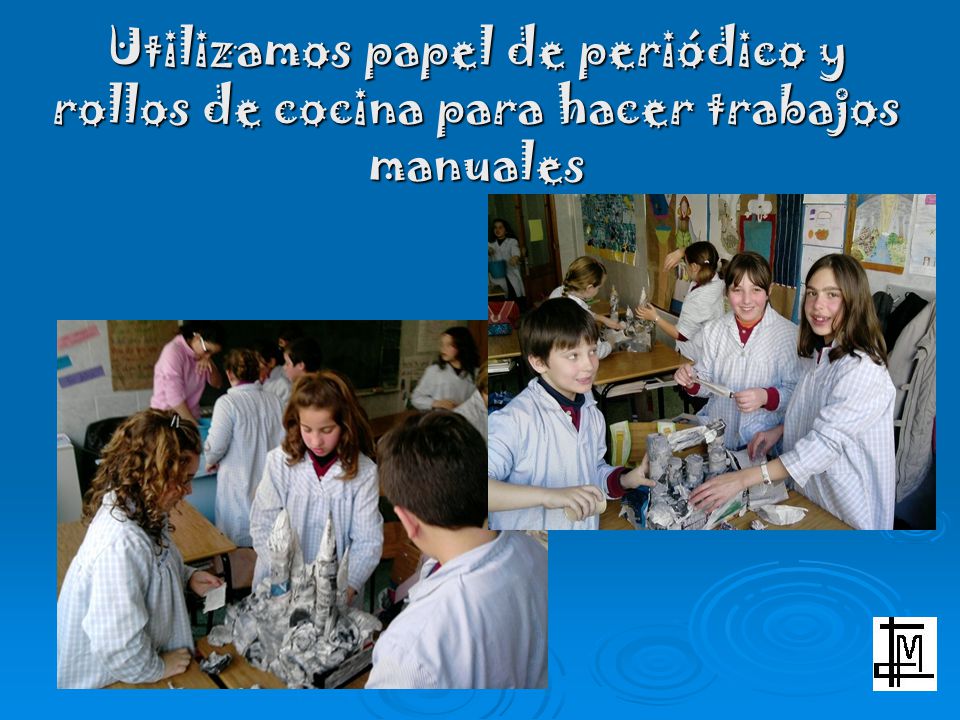 Utilizamos papel de periódico y rollos de cocina para hacer trabajos manuales