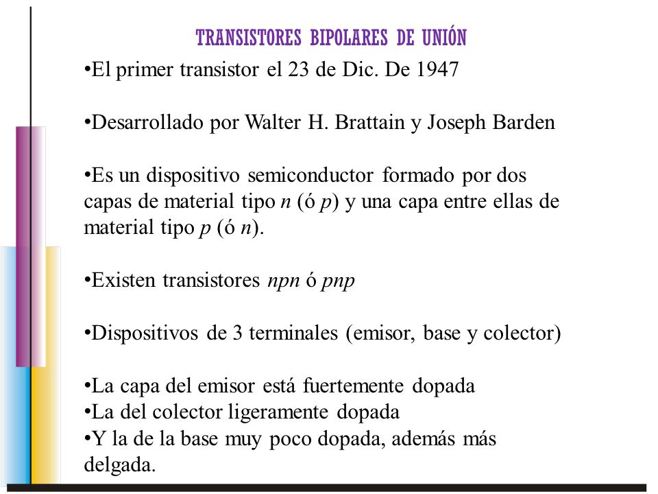 TRANSISTORES BIPOLARES DE UNIÓN