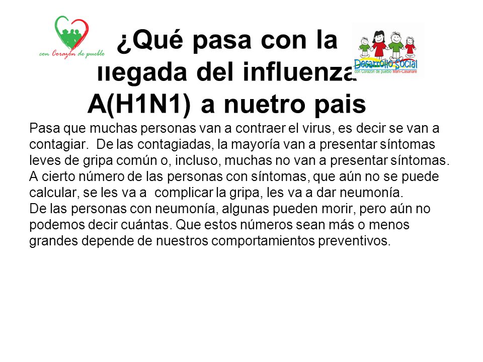 ¿Qué pasa con la llegada del influenza A(H1N1) a nuetro pais