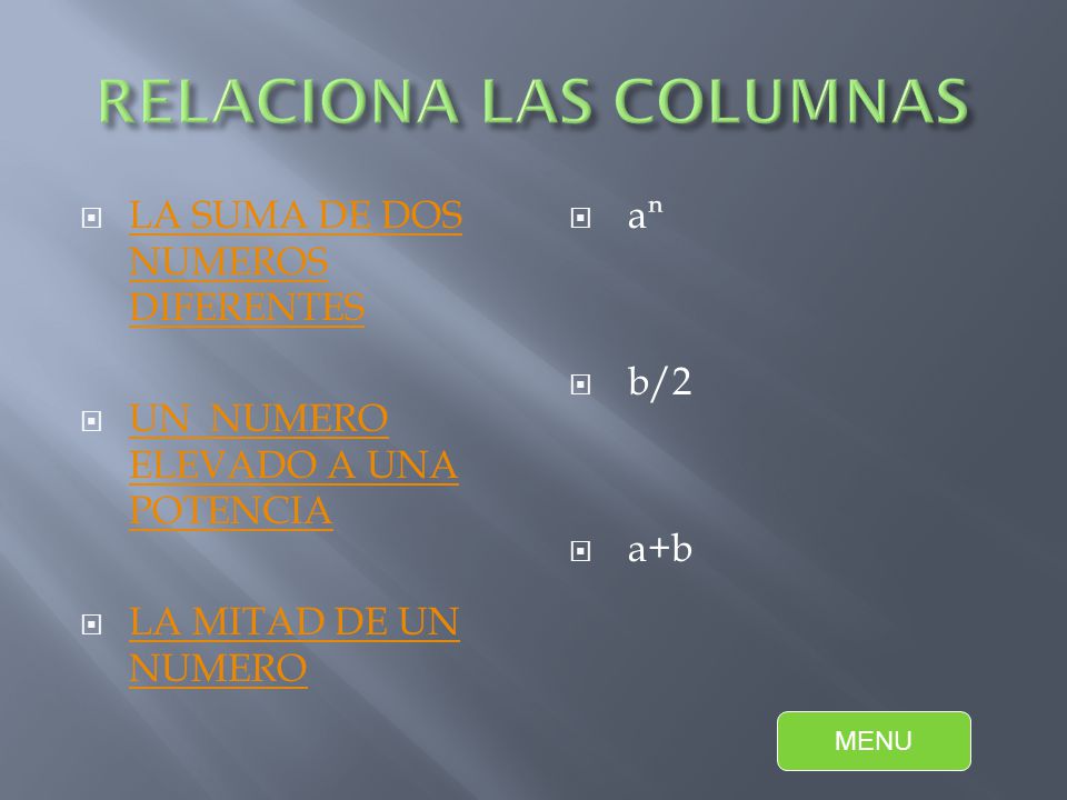 RELACIONA LAS COLUMNAS