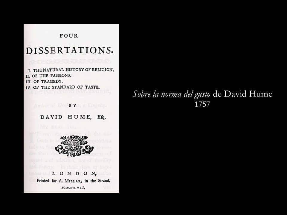 Sobre la norma del gusto de David Hume 1757