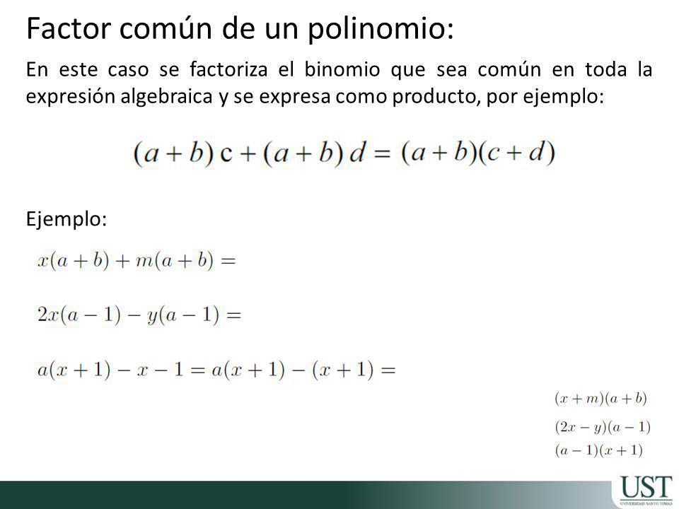 Factor común de un polinomio:
