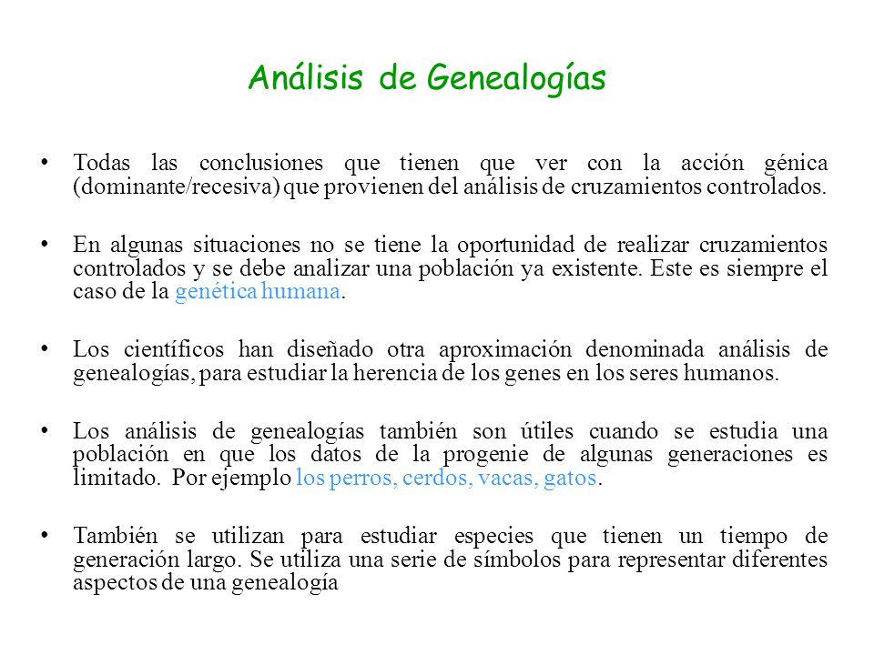 Análisis de Genealogías