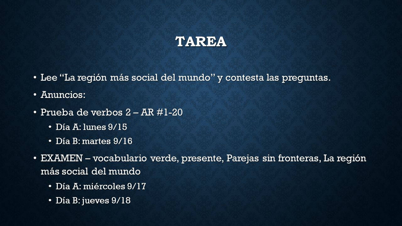Tarea Lee La región más social del mundo y contesta las preguntas.