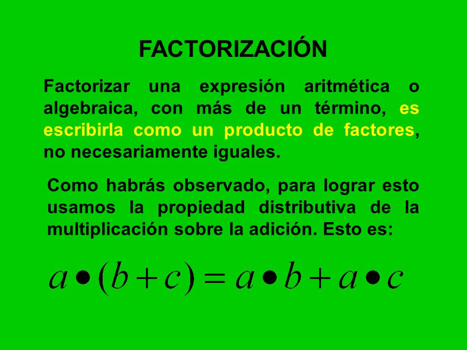 FACTORIZACIÓN