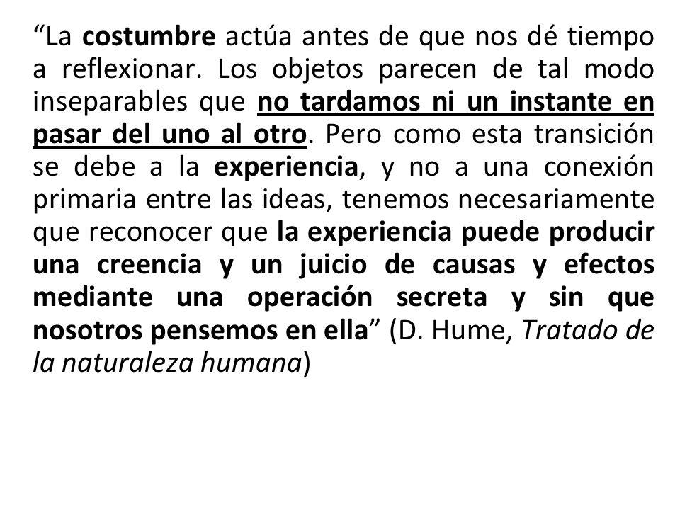 La costumbre actúa antes de que nos dé tiempo a reflexionar