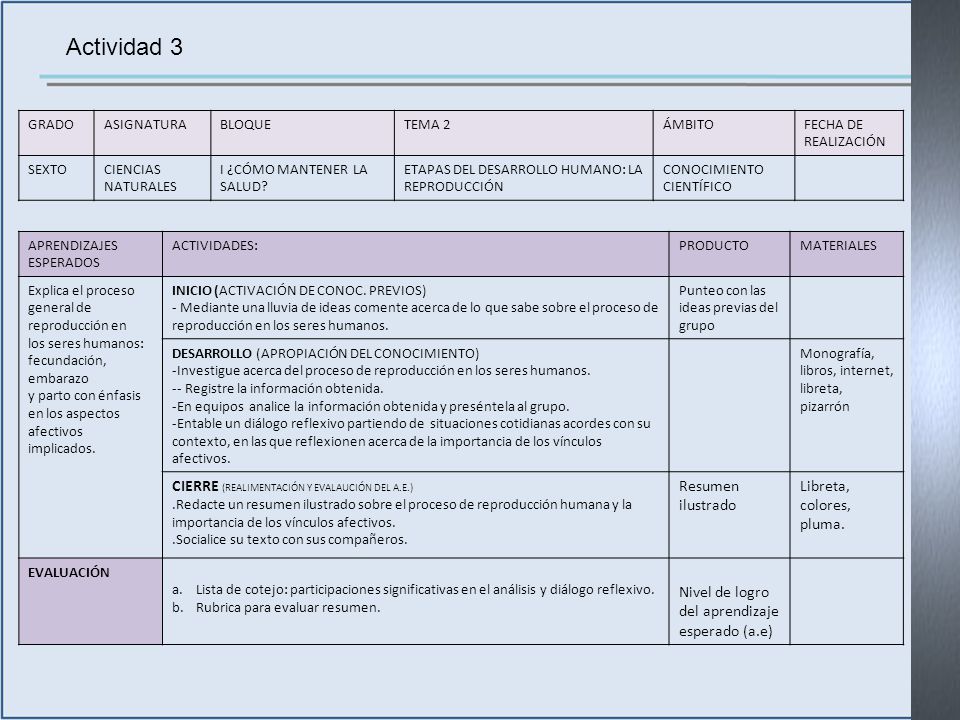 Actividad 3 CIERRE (REALIMENTACIÓN Y EVALAUCIÓN DEL A.E.)