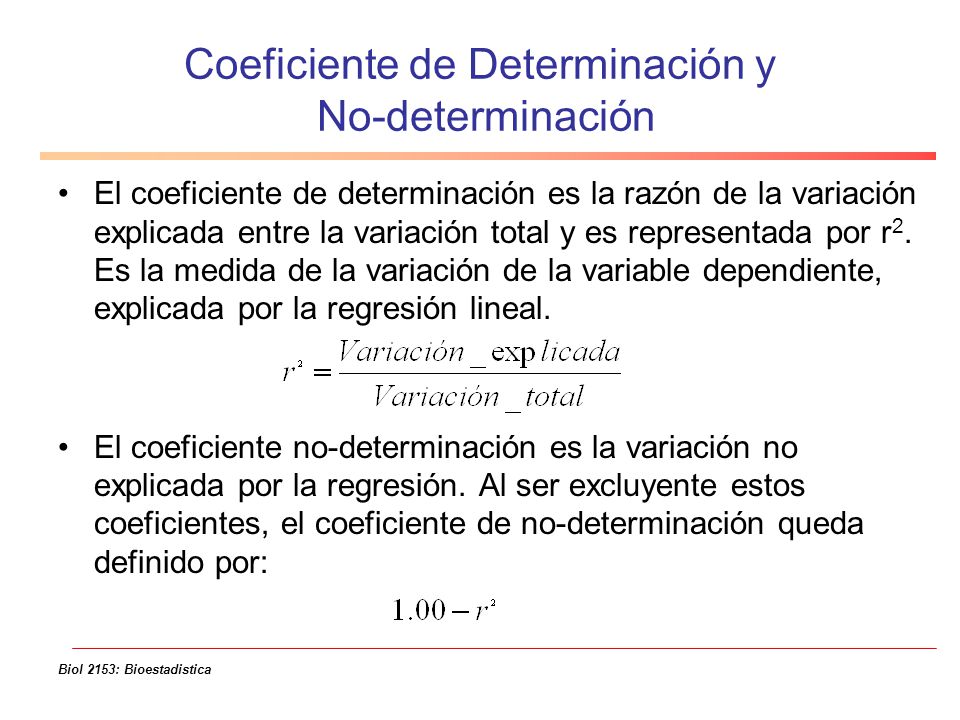 Coeficiente de Determinación y No-determinación