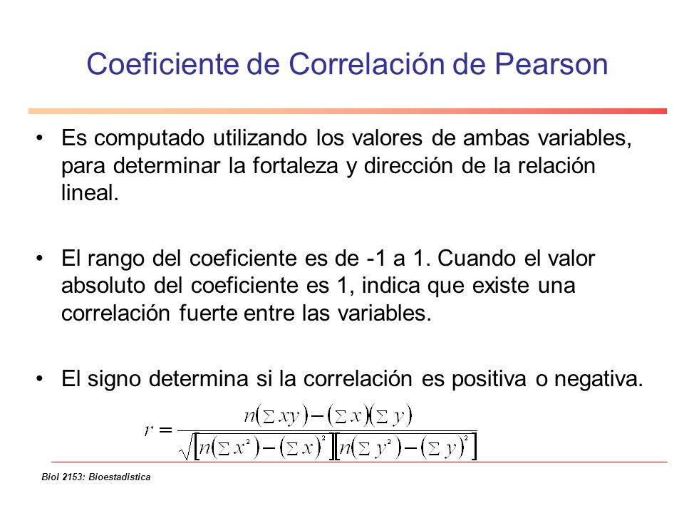 Coeficiente de Correlación de Pearson
