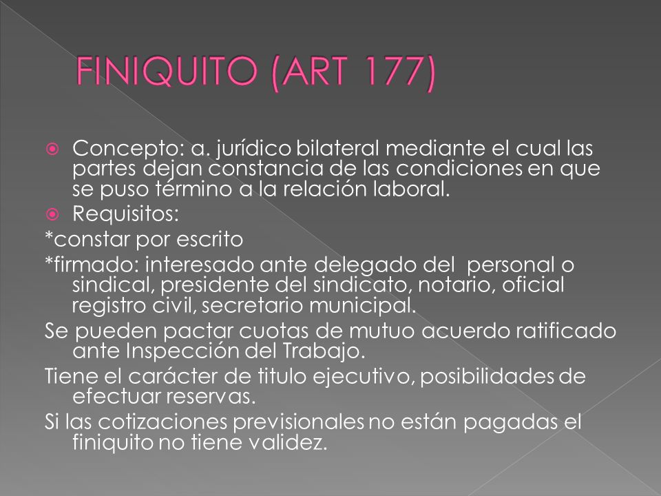 FINIQUITO (ART 177)