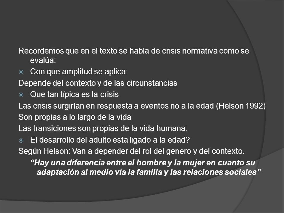 Recordemos que en el texto se habla de crisis normativa como se evalúa: