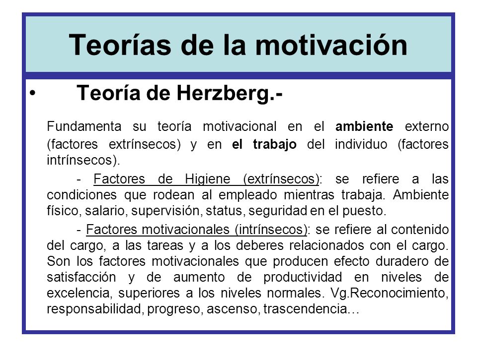 Teorías de la motivación