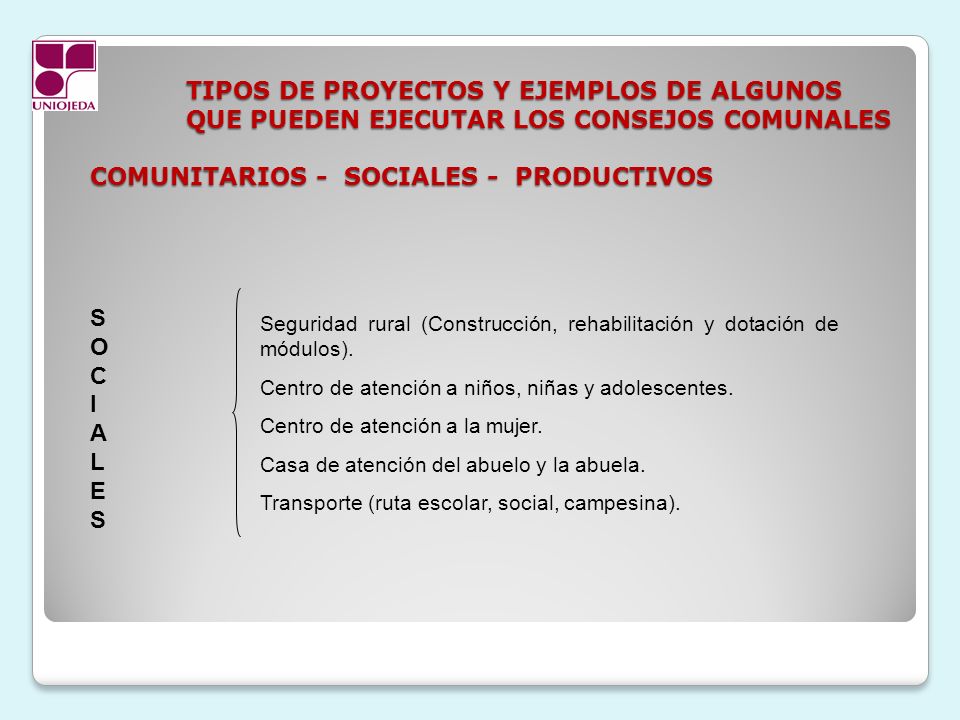 TIPOS DE PROYECTOS Y EJEMPLOS DE ALGUNOS