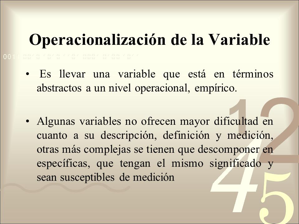 Operacionalización de la Variable