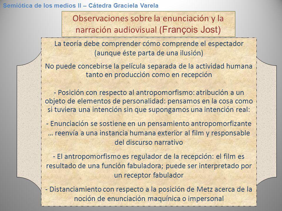 Semiótica de los medios II – Cátedra Graciela Varela