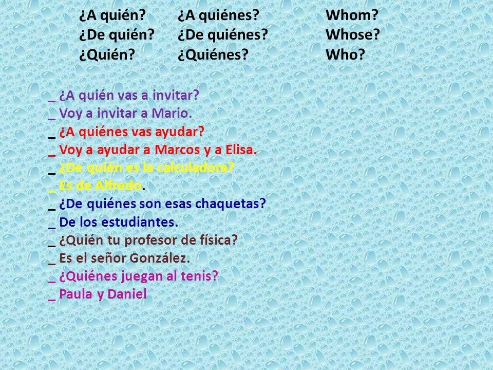 _ Voy a ayudar a Marcos y a Elisa. _ ¿De quién es la calculadora