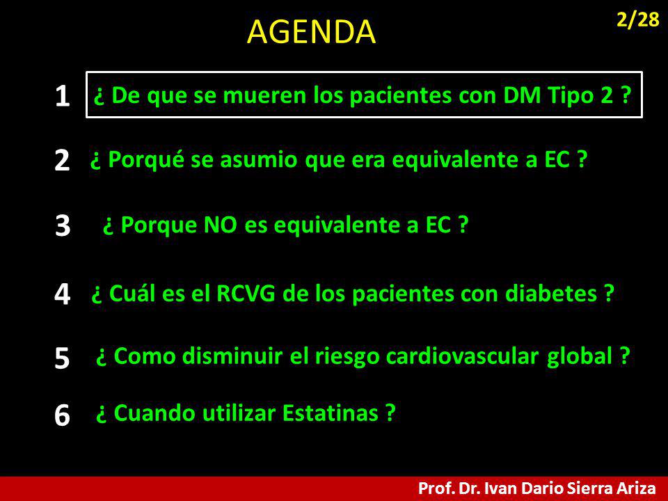 AGENDA ¿ De que se mueren los pacientes con DM Tipo 2