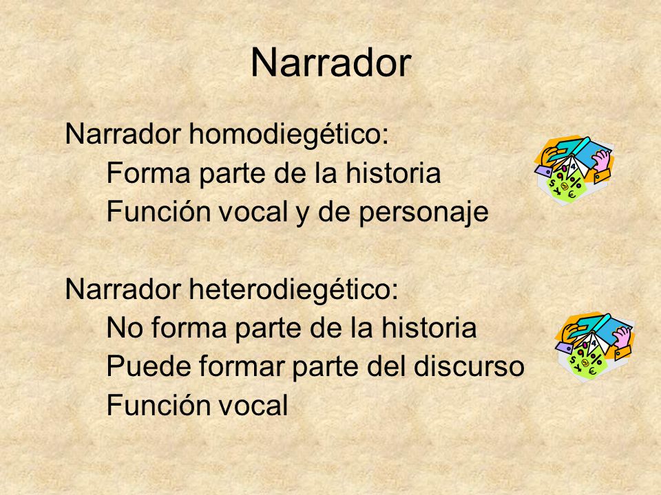 Narrador Narrador homodiegético: Forma parte de la historia