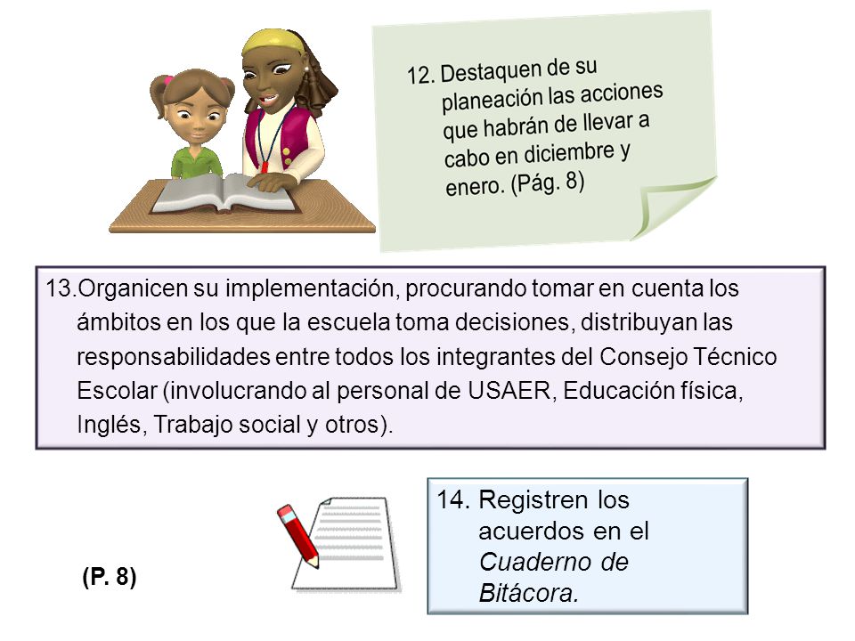 Registren los acuerdos en el Cuaderno de Bitácora.