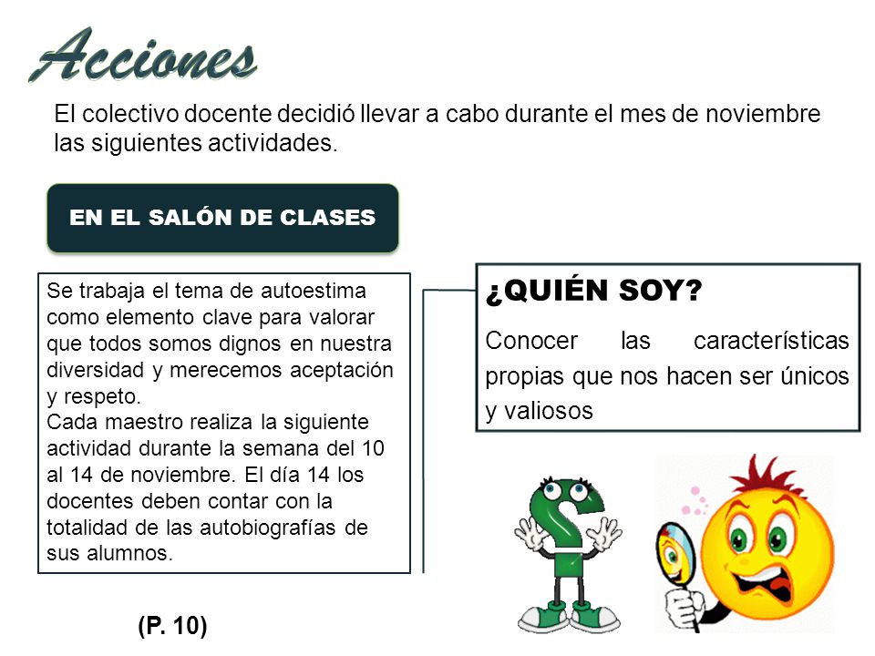 Acciones El colectivo docente decidió llevar a cabo durante el mes de noviembre las siguientes actividades.