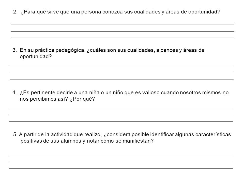 ¿Para qué sirve que una persona conozca sus cualidades y áreas de oportunidad