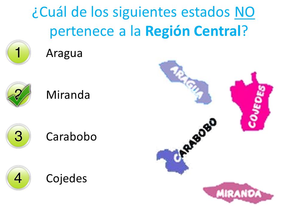 ¿Cuál de los siguientes estados NO pertenece a la Región Central
