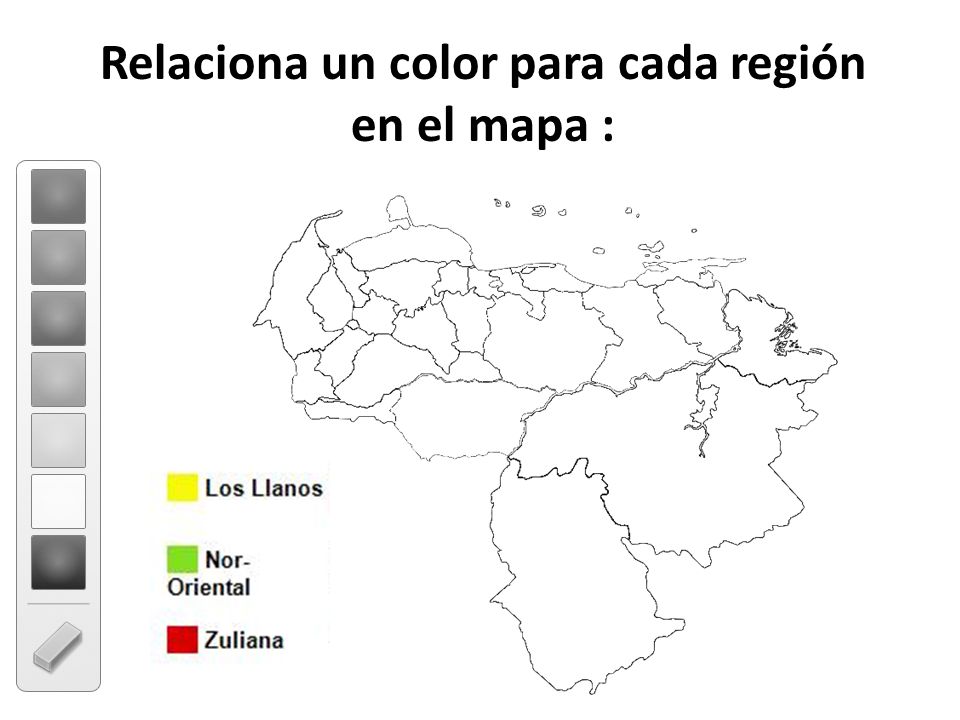 Relaciona un color para cada región en el mapa :