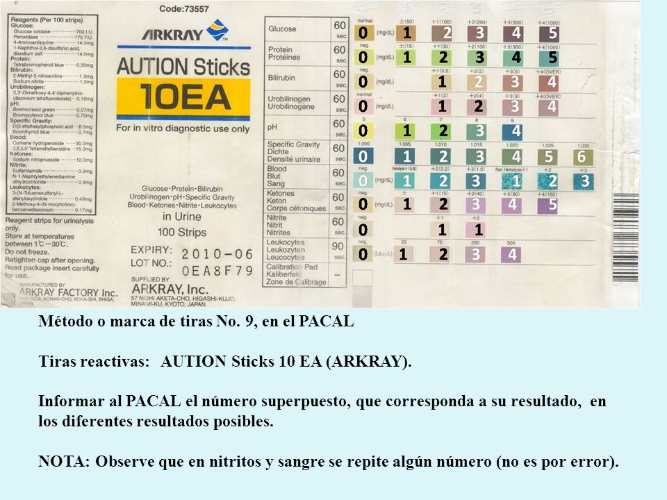 Método o marca de tiras No. 9, en el PACAL