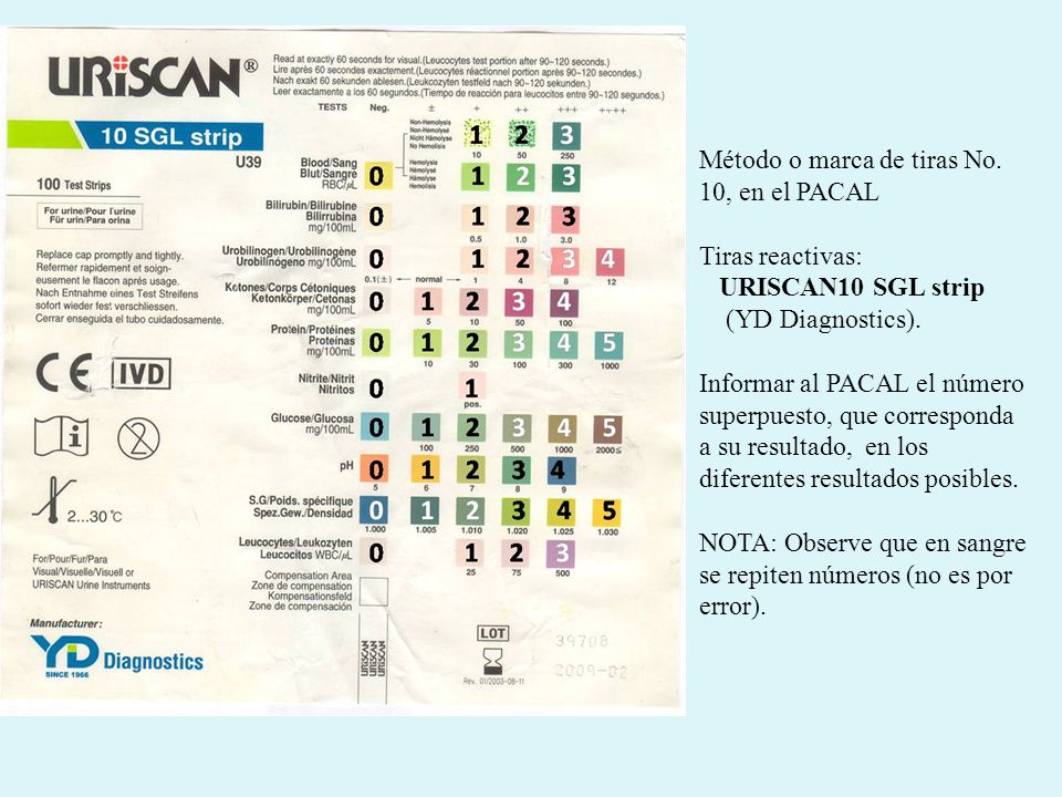 Método o marca de tiras No. 10, en el PACAL