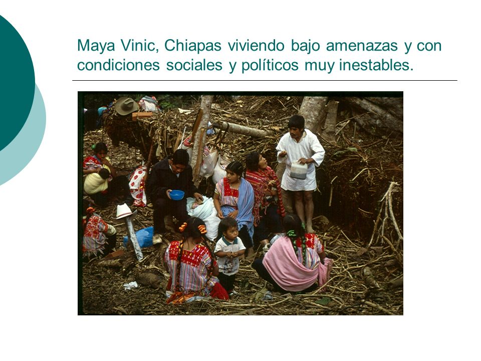 Maya Vinic, Chiapas viviendo bajo amenazas y con condiciones sociales y políticos muy inestables.