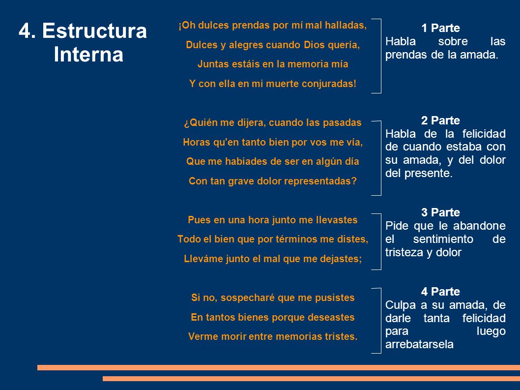 4. Estructura Interna 1 Parte Habla sobre las prendas de la amada.