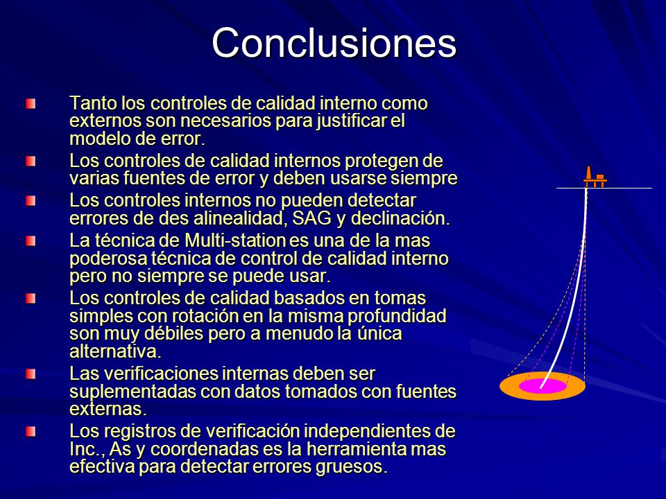 Conclusiones Tanto los controles de calidad interno como externos son necesarios para justificar el modelo de error.