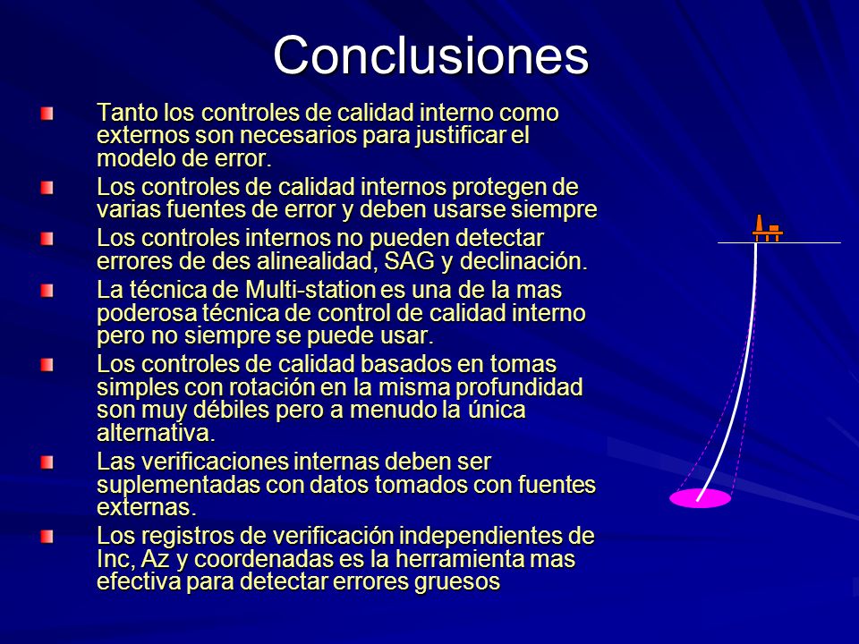 Conclusiones Tanto los controles de calidad interno como externos son necesarios para justificar el modelo de error.