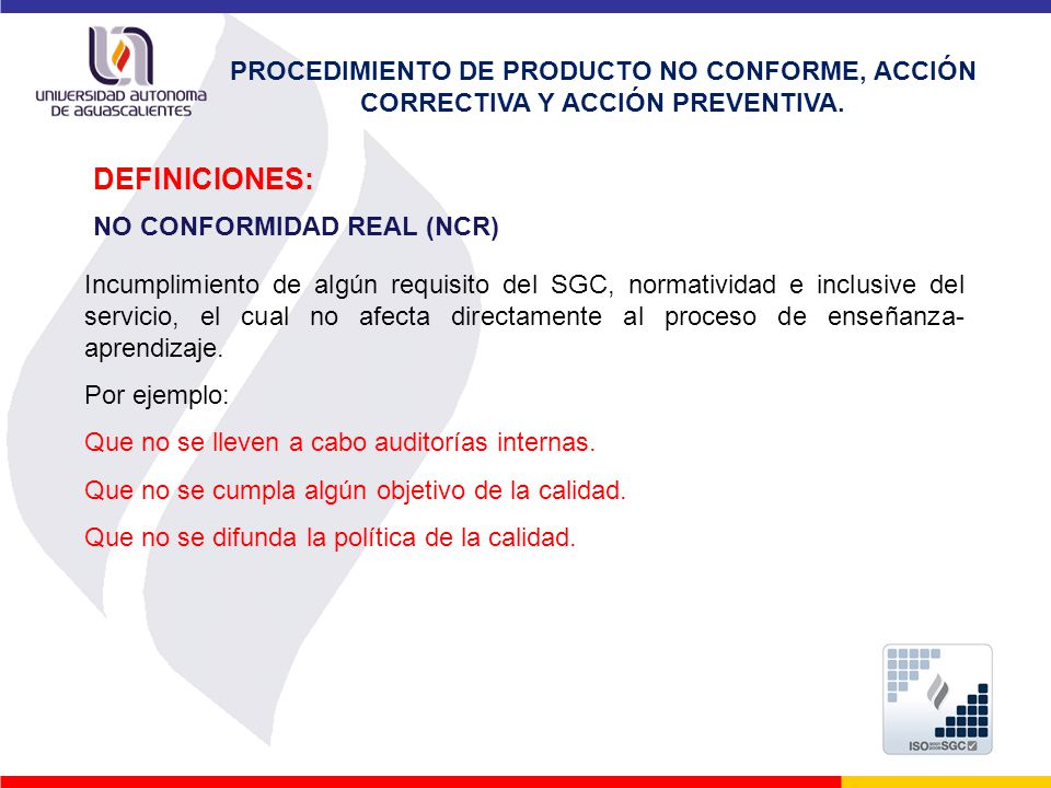 PROCEDIMIENTO DE PRODUCTO NO CONFORME, ACCIÓN CORRECTIVA Y ACCIÓN PREVENTIVA.